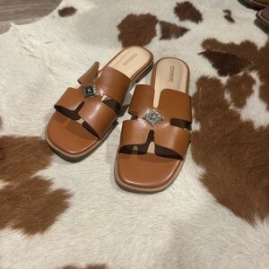 Western tan Leather Sandals